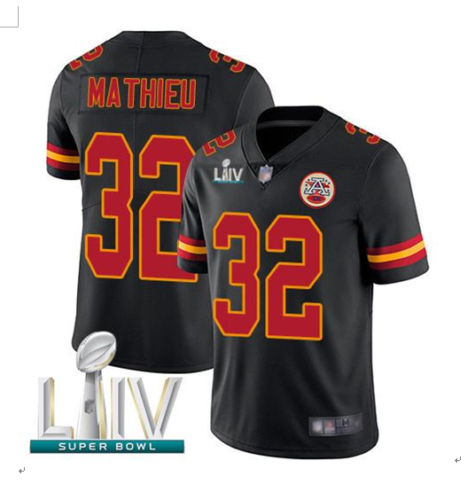 Men's Kansas City Chiefs #32 Tyrann Mathieu Black Super Bowl LIV Vapor Untouchable Limited Stitched NFL Jersey